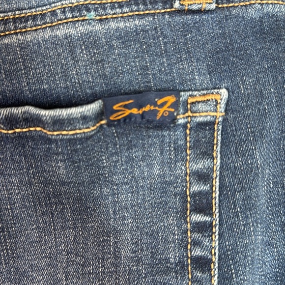 Seven 7 Jeans Denim Weekend Shorts Size 12 Dark Wash Stretch - Picture 8 of 11